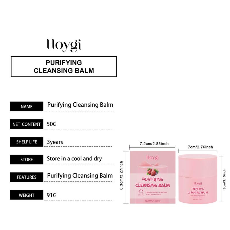 Product Introduction of Hoygi Strawberry Cleansing Makeup Remover Gentle Ingredients Makeup Removing Treatment Deep Cleansing Improves and Nourishes Skin Texture 3