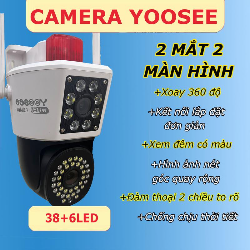 Yoosee Camera An Ninh Ngoài Trời FHD Wifi 42LED Chống Nước IP66 2 Màn Hình