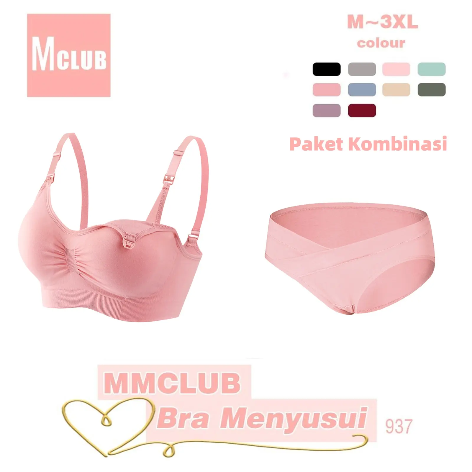 Bra Menyusui Push Up Pakaian Dalam Ukuran Besar Pakaian Dalam Katun Wanita Mulus  Bh Ibu Hamil Busui Bumil 937&20020