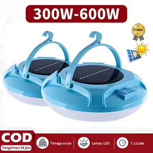 COD Garansi 5 tahun Lampu Emergency UFO Gantung Solar Panel Camping Lamp 300W-600W