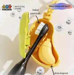 [Funcrew Mall] Tempat Sikat Gigi Portabel | tempat Sikat Gigi Bentuk Pisang | Tempat Sikat Gigi Anti Debu Travel Friendly