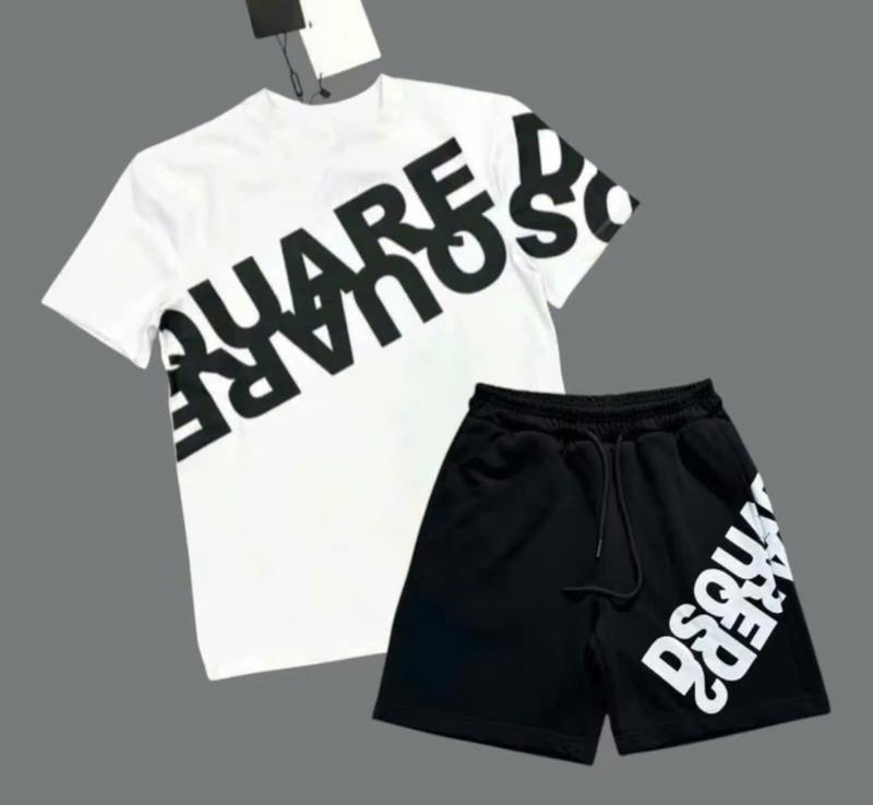 Bộ B1 quần áo cộc in họa tiết chữ D-Ss-Q chéo áo phông form rộng mix quần đùi gió 2 lớp boy phố quan short quần đùi unisex những bộ quần áo hoàng gia bộ quần áo đũi nam cao cấp