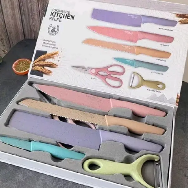 Pisau Set Dapur Stainless dilapis anti lengket 1 Set isi 6