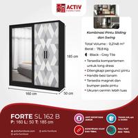 Gambar Activ Lemari Besi Sliding Minimalis / Wardrobe Cermin Hitam - FORTE SL 162 B - SL 162 B (Hitam) dari Cubic Home & Living Kab. Gresik 5 Tokopedia