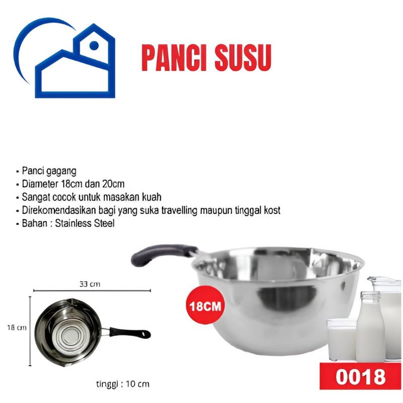 Panci Susu Milk Pot 18cm / 20cm panci susu Stainless Steel Milk Pan Kuah Mie Multifungsi 6