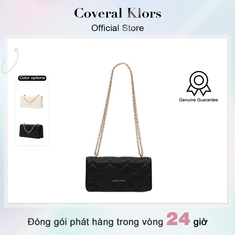 COVERAL & KLORS. - Túi xách xích nữ cổ điển và thời trang, tinh tế và đơn giản, phong cách cổ điển, túi đeo vai nữ màu đen dễ phối đồ