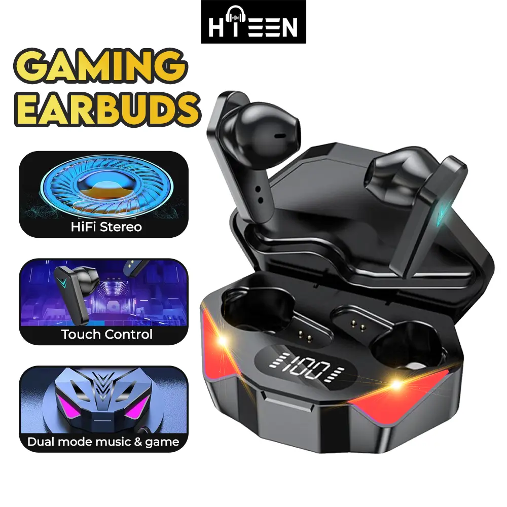 【COD】No Delay Gaming Headset Bluetooth TWS T23 (X15) LED Battery Indicator Smart Display Touch Control