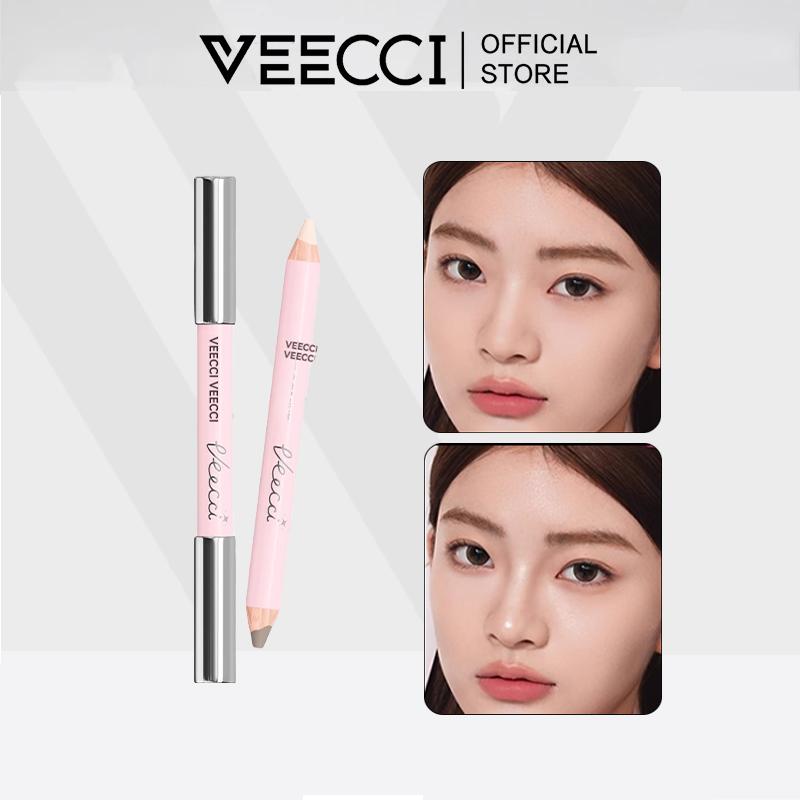 VEECCI Bút Tạo Khối/Kem Bắt Sáng/má Hồng Sửa Đổi Bóng Mũi Và Hình Bóng Làm Sáng Khuôn Mặt Bút Hai Đầu Đi Kèm Với Bàn Chải 2.2g
