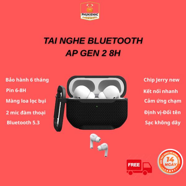 ( Tặng 3 Món ) Tai Nghe Bluetooth  AP PRO GEN 2.PIN 8H Chip JR 6973 .Full Tính Năng Nhét Tai Nghe Nhạc Bluetooth Earphone