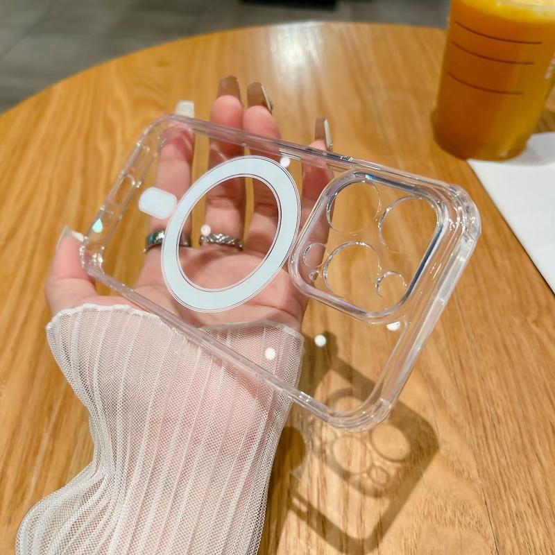 Product Introduction of For iPhone 16 16pro 15 14 Plus 13 12 11 Pro Max X Xr Xs Max 7 8 Plus Shock Proof Magnetic Transparent Phone Case PC Hard Phone Case 2