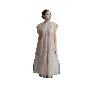 [KZY.ID] Outer Hana Dress Brokat Kondangan Hana Wanita Lengan Pendek Bahan Brokat Kombinasi Tillee Outer Lebaran Kekinian Wanita Cardigan Motif Bordir Hijab Fredly Outer Brukat Premium Baju Dewasa