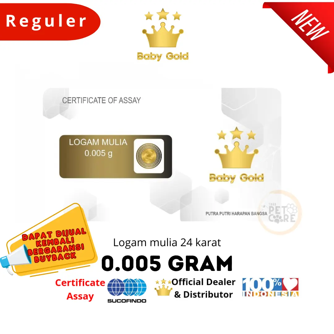 BABY GOLD 0.005GRAM LOGAM MULIA EMAS MINI