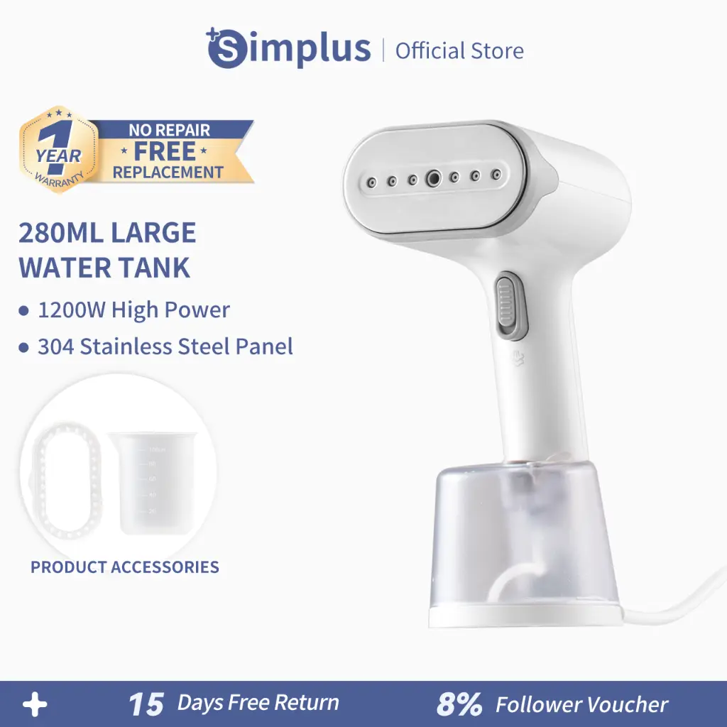 【NEW LAUNCH】Simplus Garment Steamer Handheld 1200w with Large 280ml Water Tank