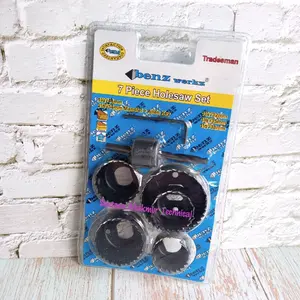 BENZ 7 PCS Hole Saw Set Kit Mata Bor Gergaji Pelubang Lubang Kayu Wood Holesaw 7pcs