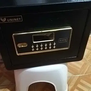 UNINET Brankas Baja 360X300X300 Sistem Keamanan Sidik Jari dan PIN Brankas Besi Arsip Bahan Besi Tebal Anti Karat b rangkas Dengan Perlindungan Alaram Anti Congkel