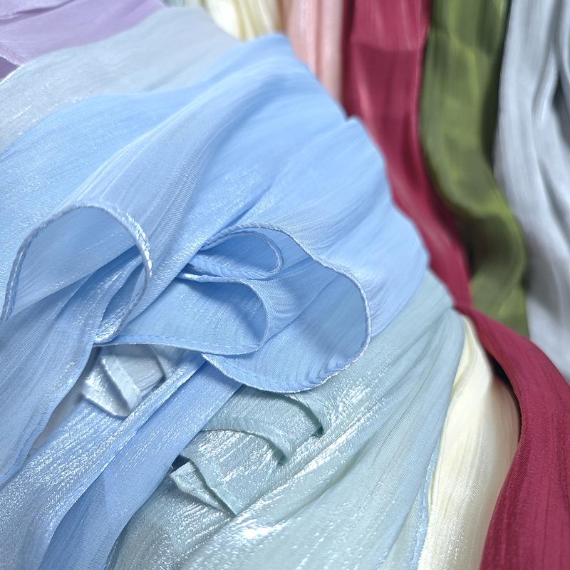 Product Introduction of Summer New Solid Color Soft and Shiny Silk Scarf Long Scarf Headscarf Shawl 24