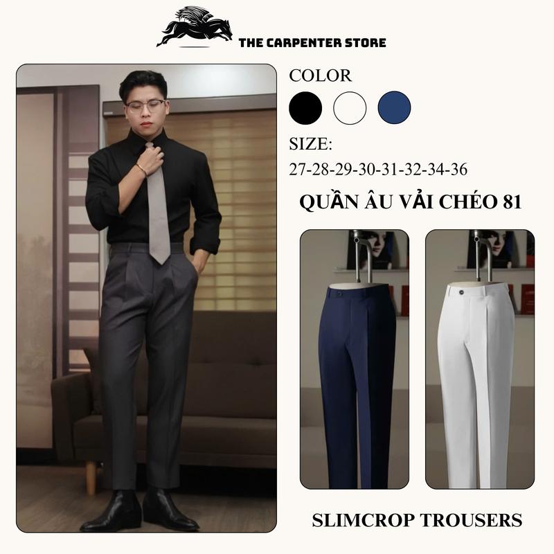 DEAL MỞ BÁN Quần âu nam Cao Cấp The Carpenter Gấp 1 ly vải Chèo 81 dày dặn đứng form dày dặn không nhăn không Xù Phong Cách Trẻ trung Thanh lịch.