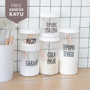 Toples Bumbu Plastik dan Stiker Bumbu Anti Air Part 1 tempat  bumbu Kitchenware
