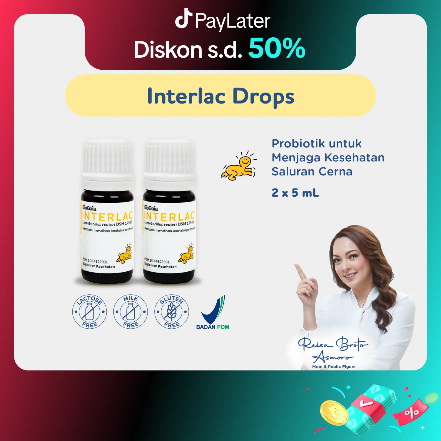 Interlac Probiotik Drops Double Bundle - Menjaga Kesehatan Saluran Pencernaan Bayi dan Anak