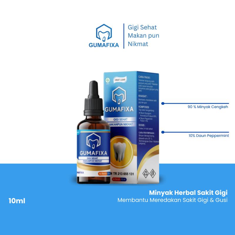 Gumafixa Atasi Sakit Gigi Berlubang & Gusi Bengkak - Cegah Bau Mulut Tanpa Efek Samping Ber-BPOM dan HALAL 1