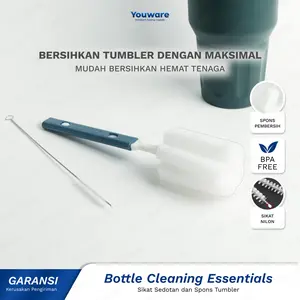 Youware - Hira Sikat Sedota Stainless dan sikat spons tumbler, Sikat Sedotan Stainless Berkualitas Tinggi