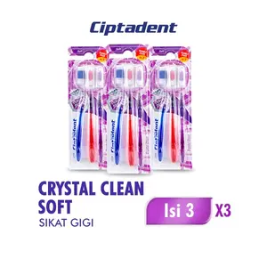 Ciptadent Sikat Gigi Crystal Clean Soft Kotak Isi 3 x3