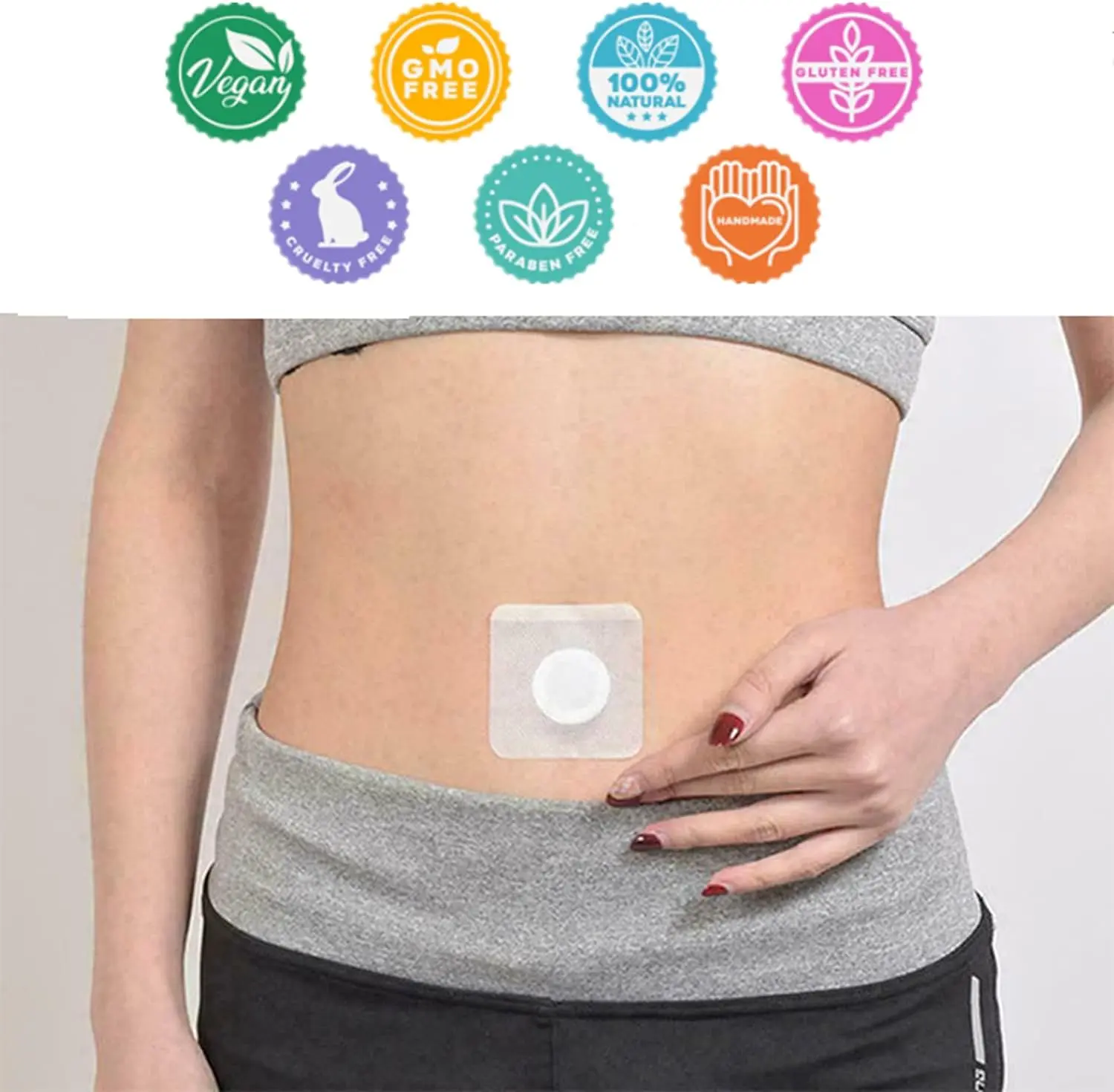Wormwood Belly Patch,30Pcs Mugwort Abdomen Navel Patch and 30Pcs Moxibustion Patch for Women and Men Extract Tubuh