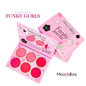 Mocoallure Blusher Funky Gurls - Paleta de 6 Colores para Maquillaje Facial con Diseño Divertido y Vibrante