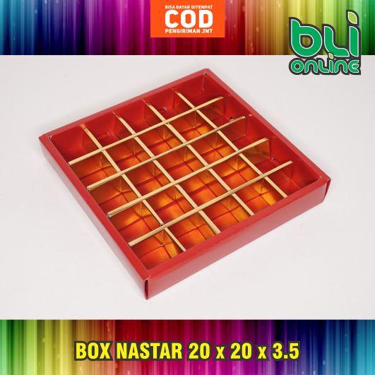 Box Nastar 20 x 20 x 3.5 / isi 10pcs / Dus Coklat / Kemasan Mochi / Kotak Coklat / Kotak Nastar 5