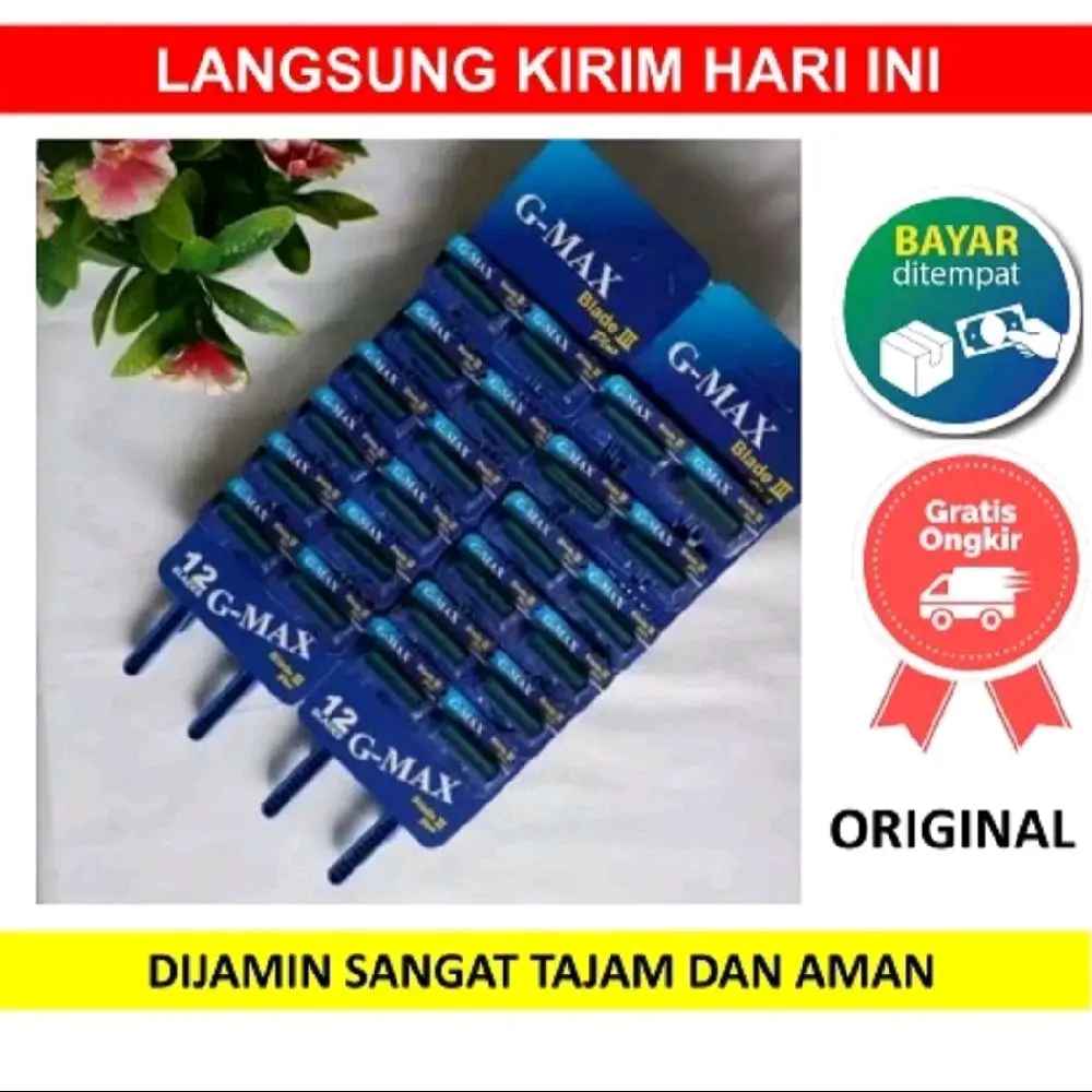 G-Max Alat Cukur SuperMax Blue 3Plus 3 Mata Silet Cukuran Jenggot Kumis Jambang Shaver Tajam Aman Original Dijamin Sangat Tajam Dan Aman