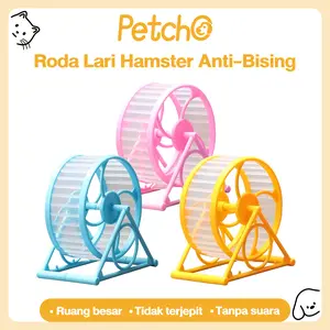 Petcho Roda Lari Hamster Anti Bising Tahan Gigitan Aman Tidak Terjepit PVC Treadmill Mainan Kecil