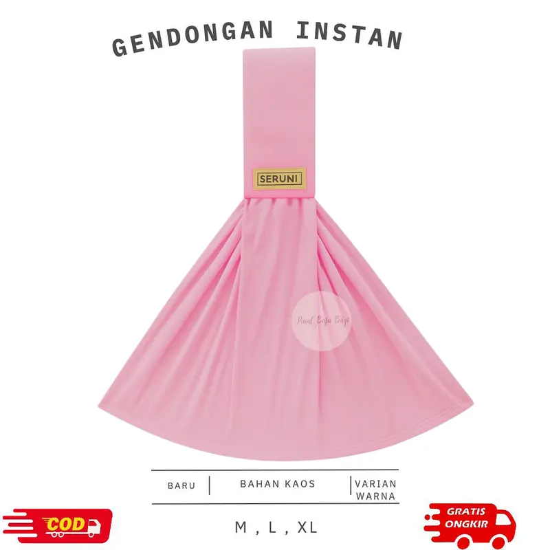 Gendongan Bayi Samping Instan Premium Geos Newborn Bahan Kaos Lembut Plus Pouch (Dengan Strap Busa Empuk di Pundak) 7