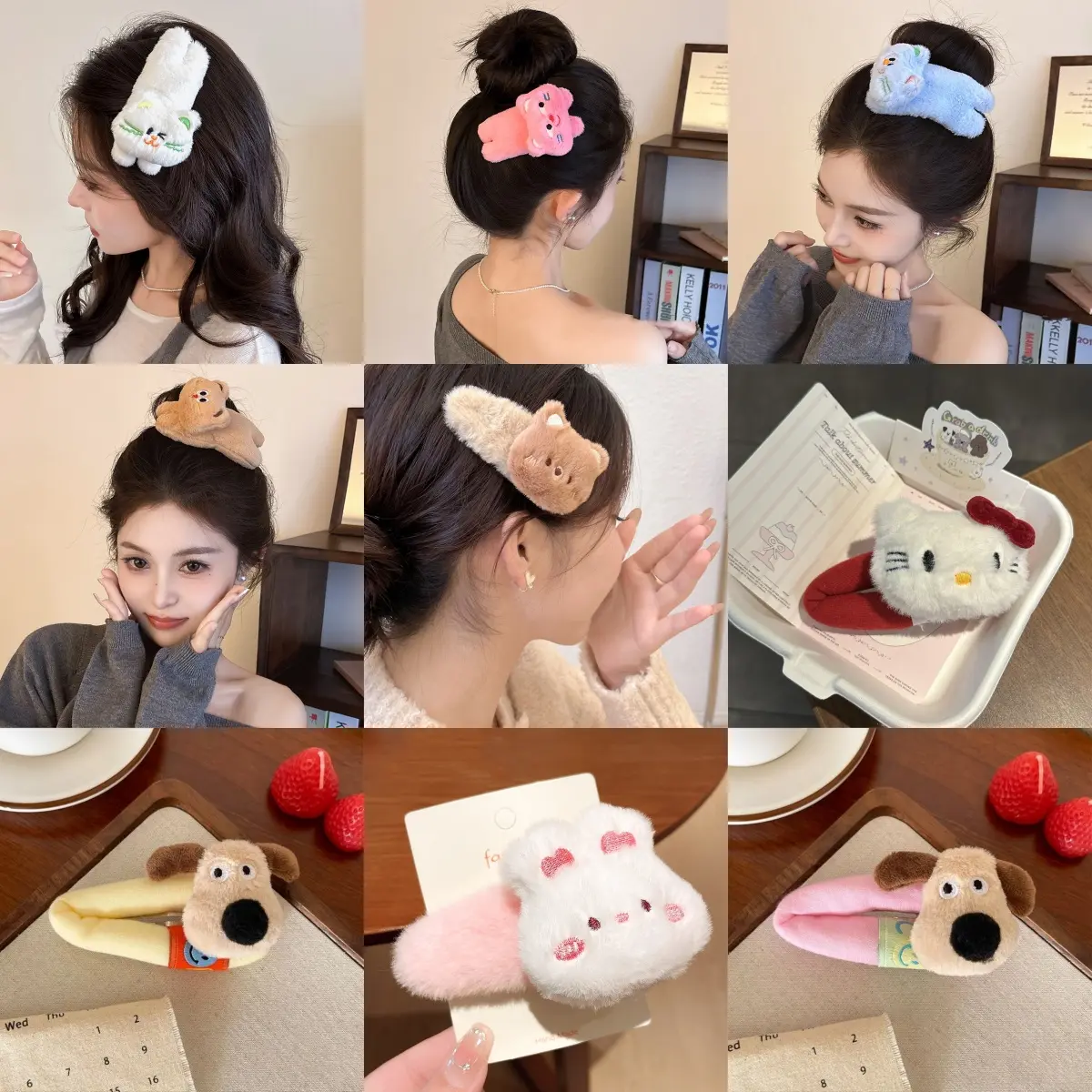 Kẹp BB Hoạt Hình, Dành Cho Nữ, Dễ Thương Và Ngọt Ngào, Phong Cách Đơn Giản Và Thời Trang, Với Tóc Mái Bên