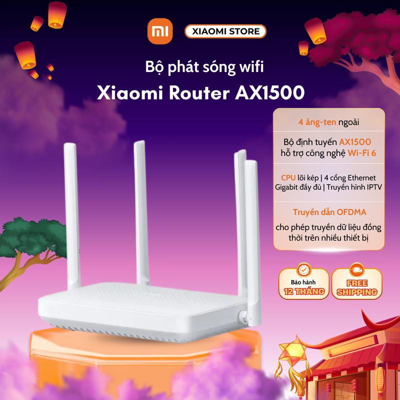 Bộ Phát Sóng Wifi Xiaomi Router AX1500 EU Gigabit Edition - Bản Quốc Tế Chính Hãng - Bảo Hành 12 Tháng