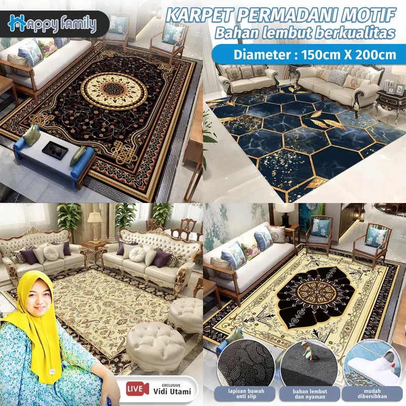 (HF) LOKAL x VIDIA UTAMI Karpet Permadani 150x200CM Polyester Elegan Anti Slip 0