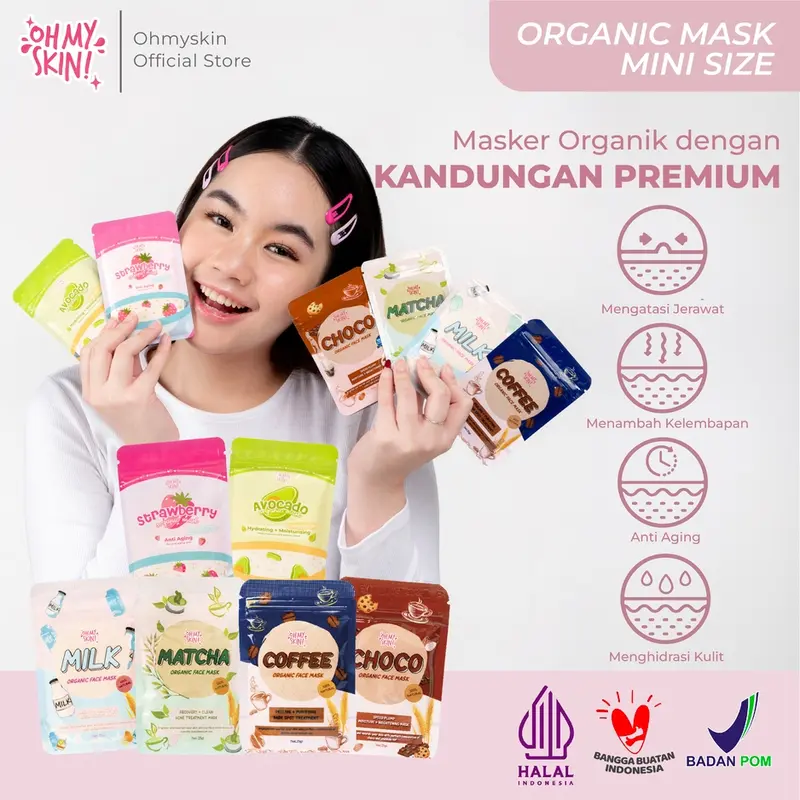 (GRATIS KUAS MASKER SILIKON) MASKER OH MY SKIN 25GR 1