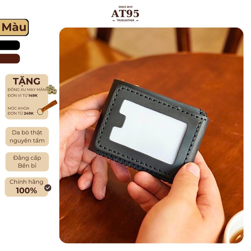 Ví ngang Robert da bò thật may tay thủ công tỉ mỉ - thương hiệu AT95