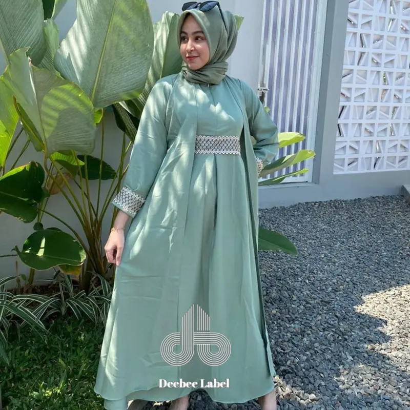 (FREE BROSS) DELISA Gamis Shakila Gamis Renda Gamis Kondangan Label Akrilik 1
