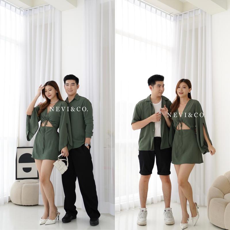 Nevi & Co. Classic Chic Mini Dress- Mini Dress Crinkle Wanita Pria Couple Polos Minimalis 7