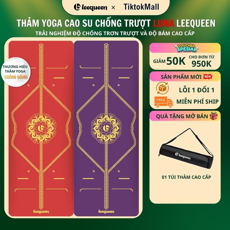 Thảm yoga cao su định tuyến Leequeen phiên bản LUNA - Tặng túi thảm - Leequeen