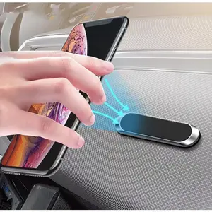 Dashboard Mini Strip Shape Stand Strong Magnetic Car Phone Holder For iPhone Samsung Xiaomi Metal Magnet GPS Car Mount for Wall
