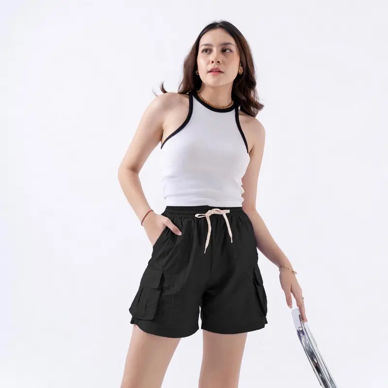 CELANA CARGO PENDEK UNISEX || BAHAN LINEN RAMI || MUAT BB 65