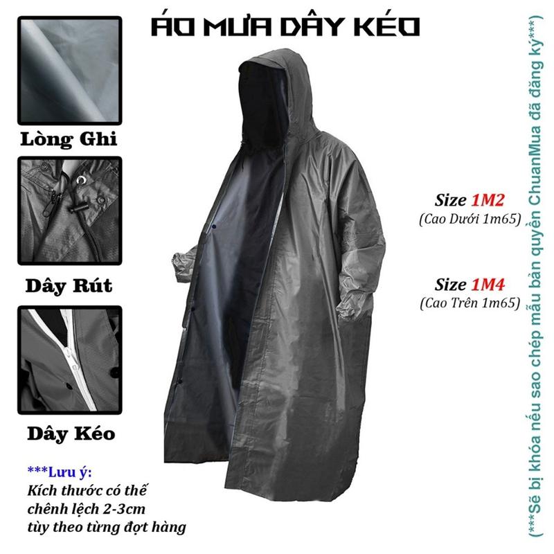  Áo Mưa Dây Kéo Đơn Người Lớn Cao Cấp KOJMAC Lót Lòng Ghi Chống Thấm Siêu Tốt   Áo Mưa Măng Tô Ích Kỷ Tổ Ong Có Dây Rút   feel  áo mưa 