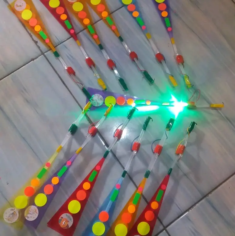 (Lampu 1 Kabel Stiker) Mainan Anak-anak Kitiran Meteor Apollo Ketapel LED Lampu 1 Kabel Stiker 4