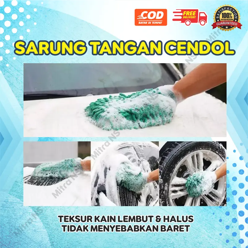 SARUNG TANGAN CENDOL MICROFIBER CENDOL Premium Isi 5 PCS Serbaguna Viral CUCI MOBIL MOTOR 5