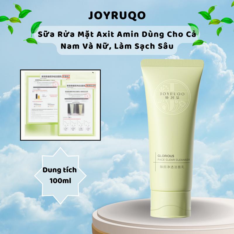 JOYRUQO Sữa Rửa Mặt Axit Amin Dùng Cho Cả Nam Và Nữ Làm Sạch Sâu sáng mịn da 100g Chai Skincare