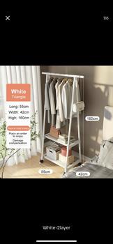 Product Review of Triangle Cloth Rack Multi-function Simple Clothes Hanger Storage Racks Wardrobe With Wheels Coat Rack Rak Baju Steel Furniture ramadan from 🧸**🧸 0
