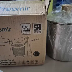 [XCLSV Kokopanci PO 16 Ags] freemir 3 in 1 Deep Fryer 16 CM Set Panci dan Saringan Penggorengan Kentang Saringan Minyak Makanan Multifungsi Kitchenware Cookware