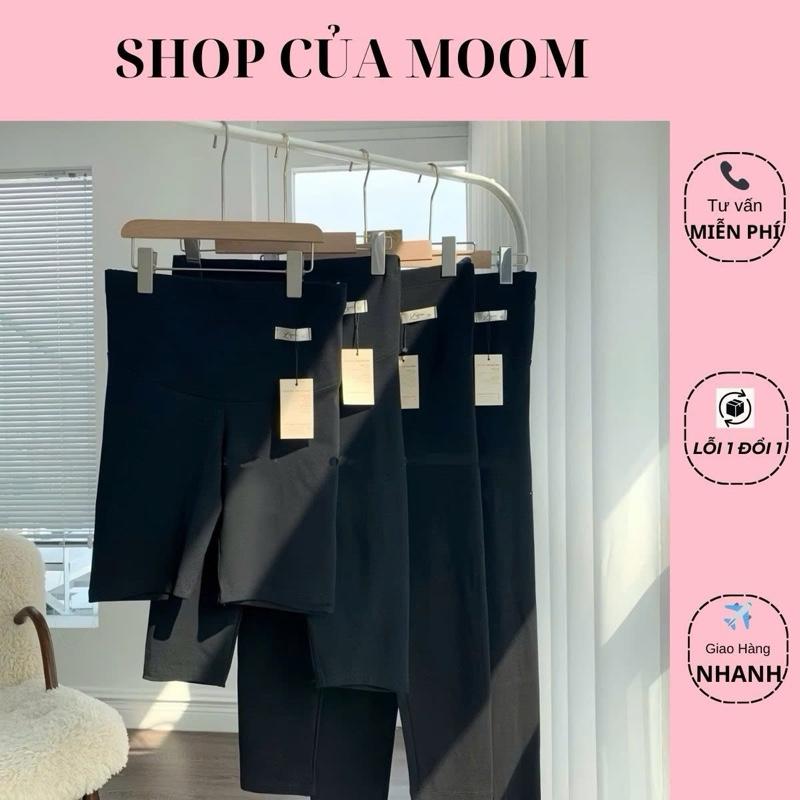 [Nhà Moom] Quần legging Bầu Chất Nỉ Zip  mềm  co dãn 4 chiều Dài+Lỡ+Ngố+Đùi có chun chỉnh bụng [<72KG]