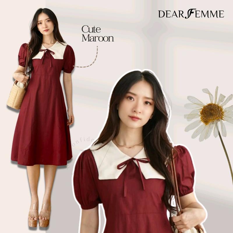 [Dear Femme] NEW CLASSY Minna Dress | Premium Knit Collection | Dress Wanita Korea 2